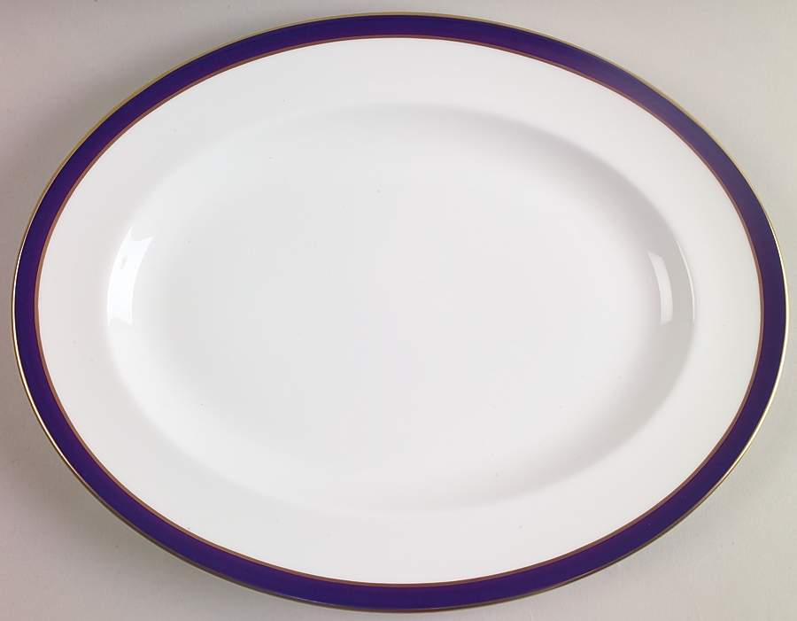 Consul Cobalt 13" Oval Serving Platter by Spode-1