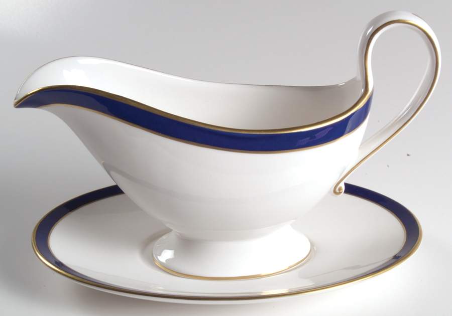 Consul Cobalt Gravy Boat & Underplate by Spode-1