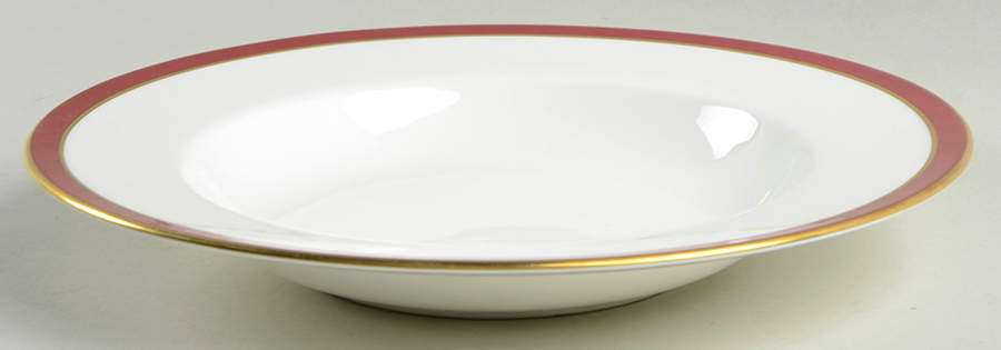 Consul Crimson Rim Soup Bowl by Spode-1