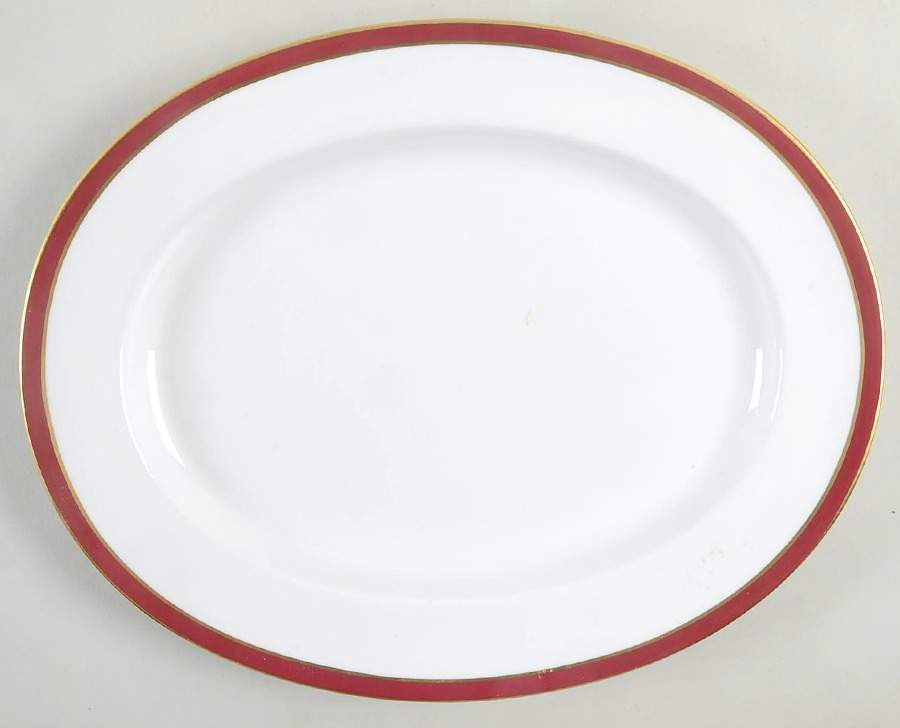 Consul Crimson 13" Oval Serving Platter by Spode-1