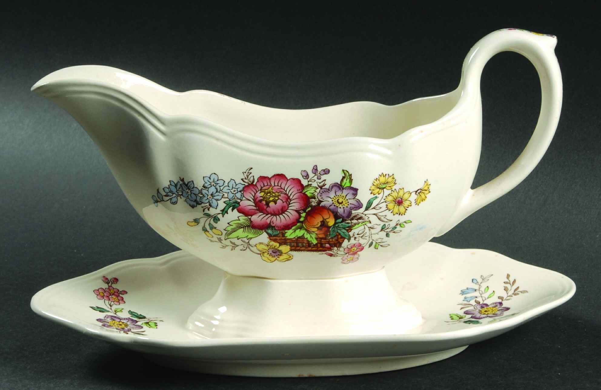 Constable Gravy Boat with Attached Underplate by Spode-1