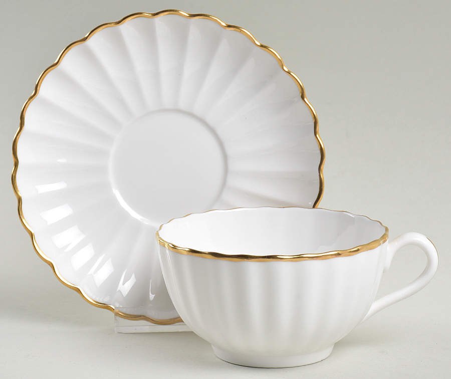 Corinth (Gold Trim) Footed Cup & Saucer Set by Spode-1