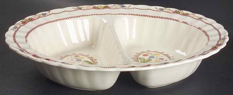 Cowslip 12" Oval Divided Vegetable Bowl by Spode-1