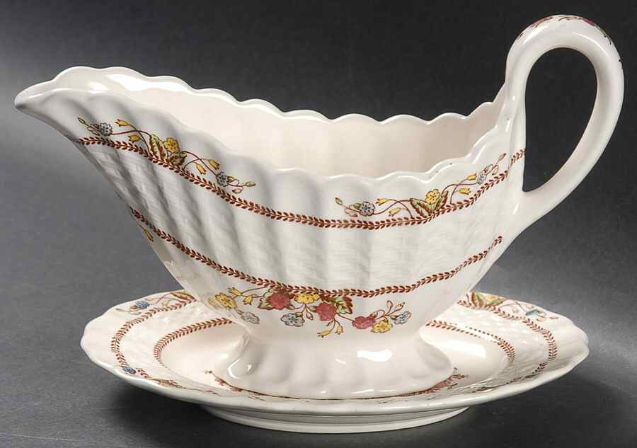 Cowslip Gravy Boat & Underplate/Relish by Spode-1