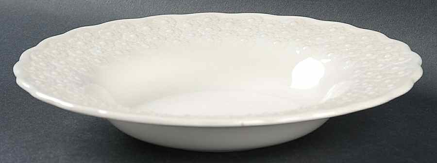 Daisy Embossed (All Off White) Rim Soup Bowl by Spode-1