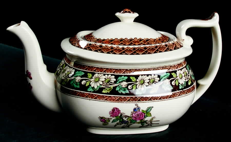 Daisy (Brown-Multicolor) Teapot & Lid by Spode-1