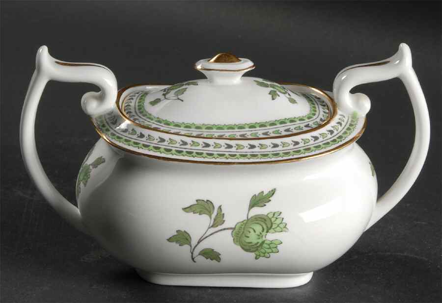 Darlington Apple Green Sugar Bowl & Lid by Spode-1