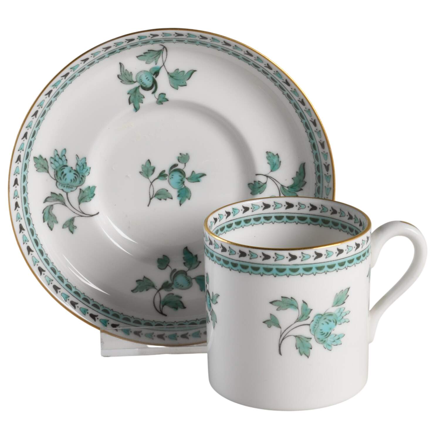 Darlington Green (Teal) Flat Demitasse Cup & Saucer Set by Spode-1