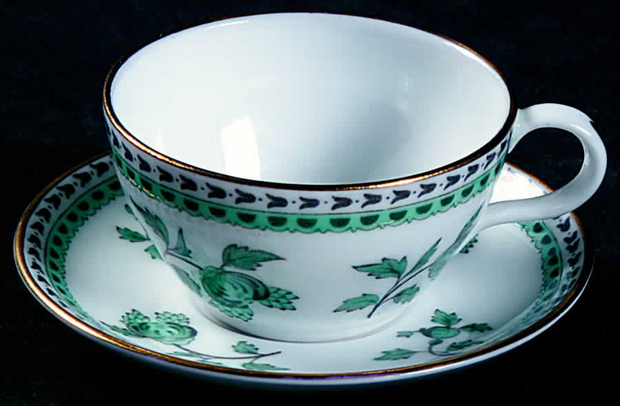 Darlington Green (Teal) Flat Toy Cup and Saucer Set by Spode-1