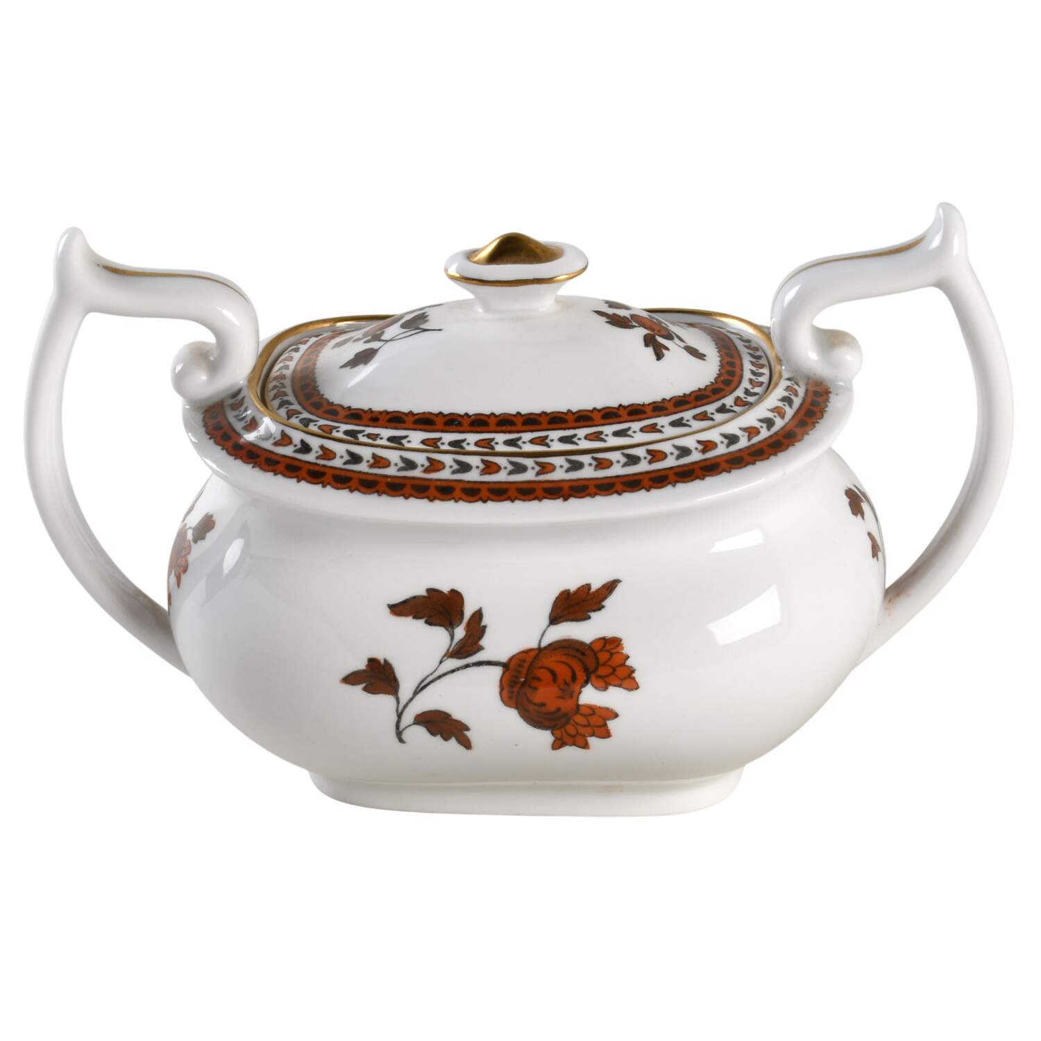 Darlington Orange Sugar Bowl & Lid by Spode-1
