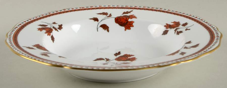 Darlington Orange Rim Soup Bowl by Spode-1