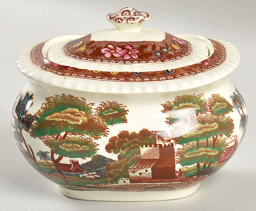 Delft Sugar Bowl & Lid by Spode-1