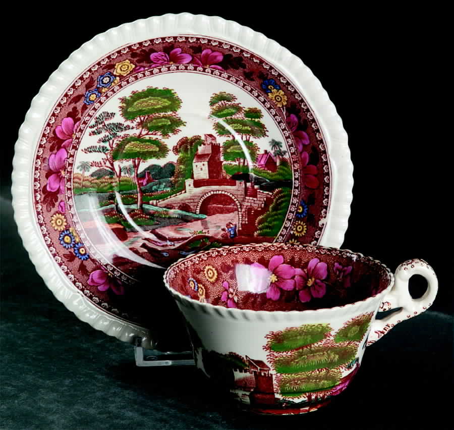 Delft Flat Cup & Saucer Set by Spode-1