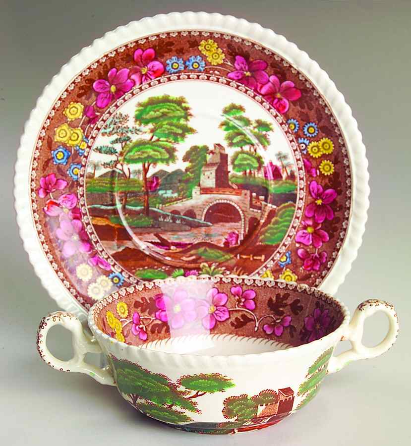 Delft Flat Cream Soup Bowl & Saucer Set by Spode-1