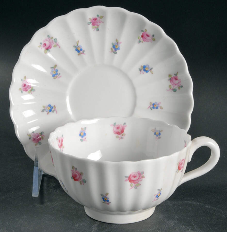 Dimity Footed Cup & Saucer Set by Spode-1