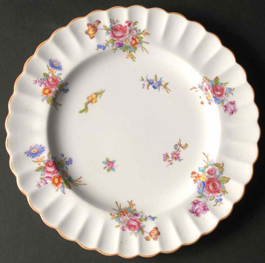 Dresden Rose (Y5758, Fluted) Luncheon Plate by Spode-1