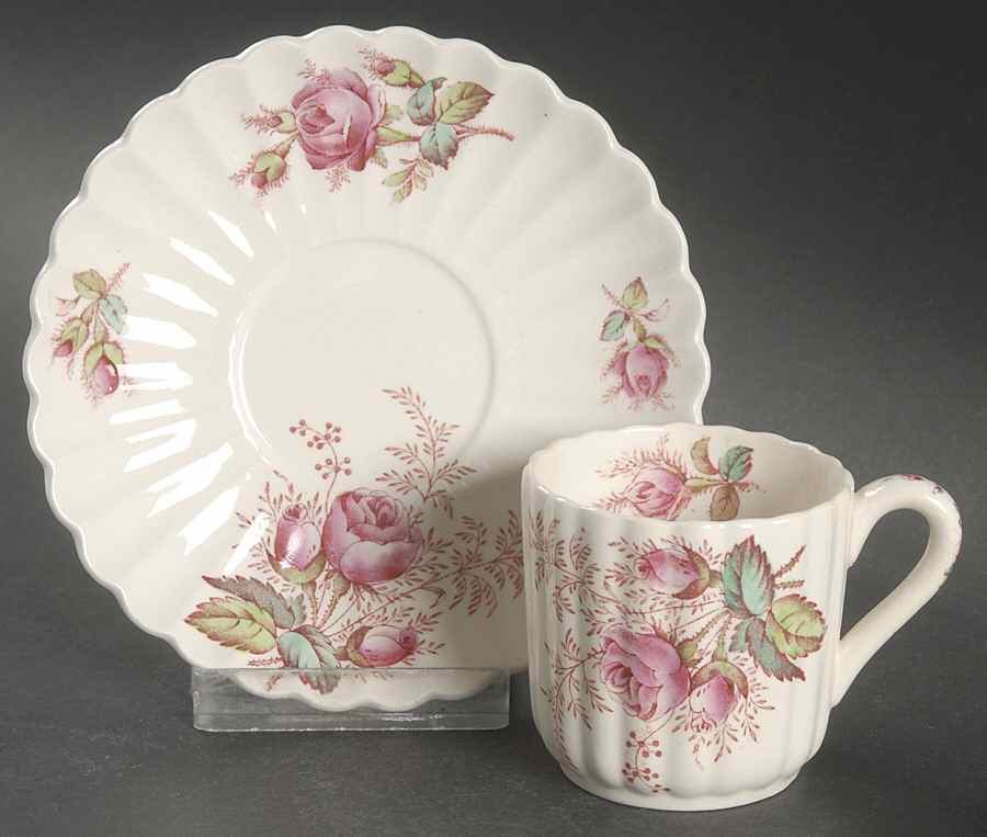 Dubarry Flat Demitasse Cup & Saucer Set by Spode-1