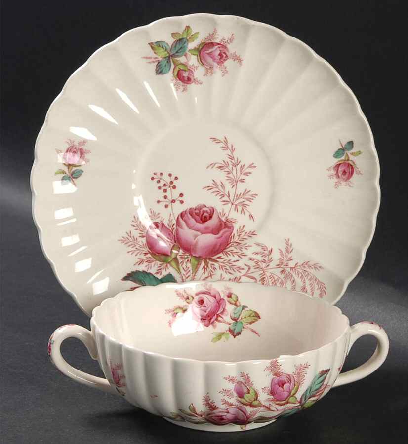 Dubarry Flat Cream Soup Bowl & Saucer Set by Spode-1