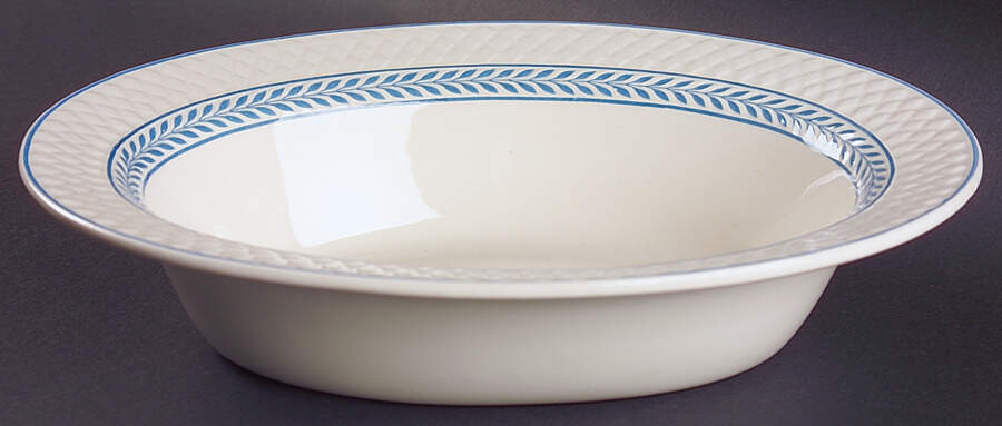 Elaine Blue (1290, Mansard) 11" Oval Vegetable Bowl by Spode-1