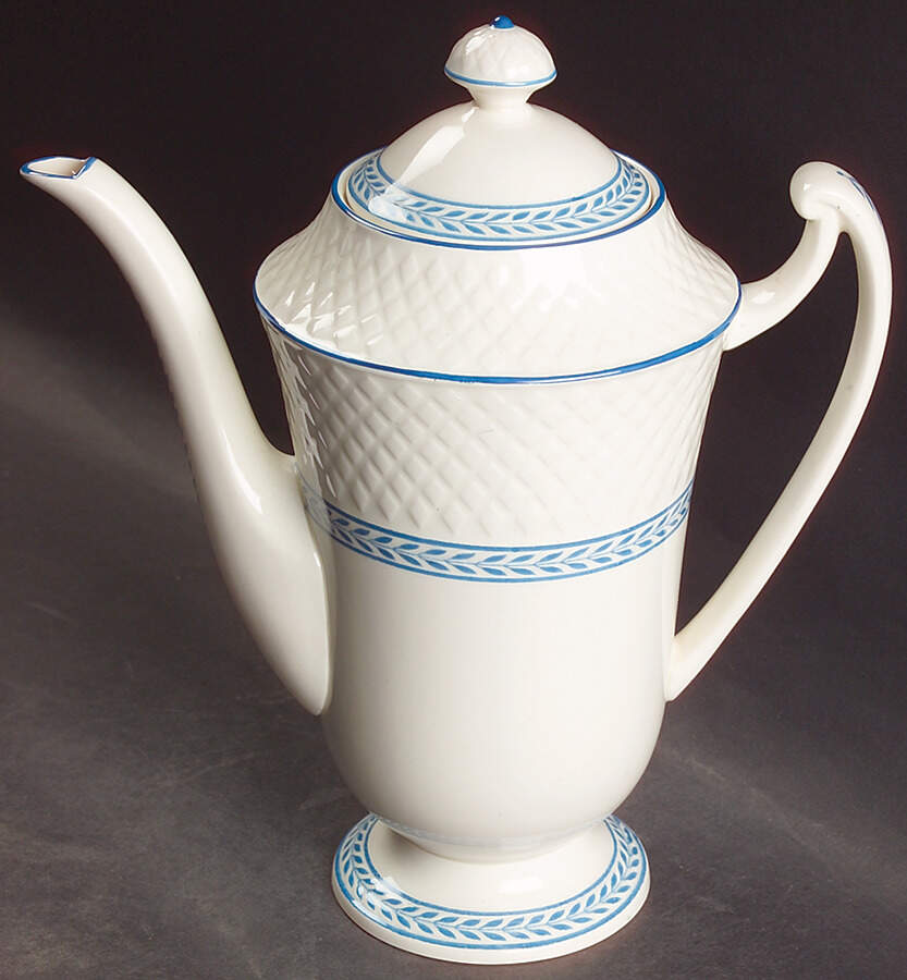 Elaine Blue (1290, Mansard) Coffee Pot & Lid by Spode-1