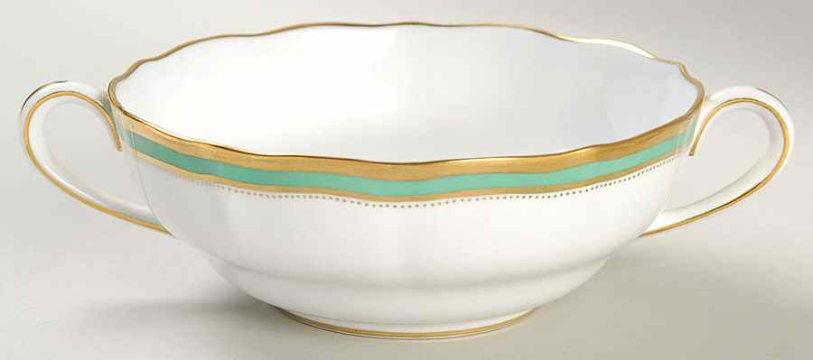 Embassy Green Footed Cream Soup Bowl by Spode-1