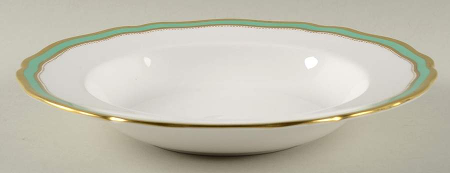 Embassy Green Rim Soup Bowl by Spode-1