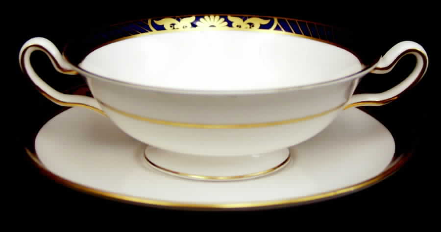 Envoy Footed Cream Soup Bowl & Saucer Set by Spode-1
