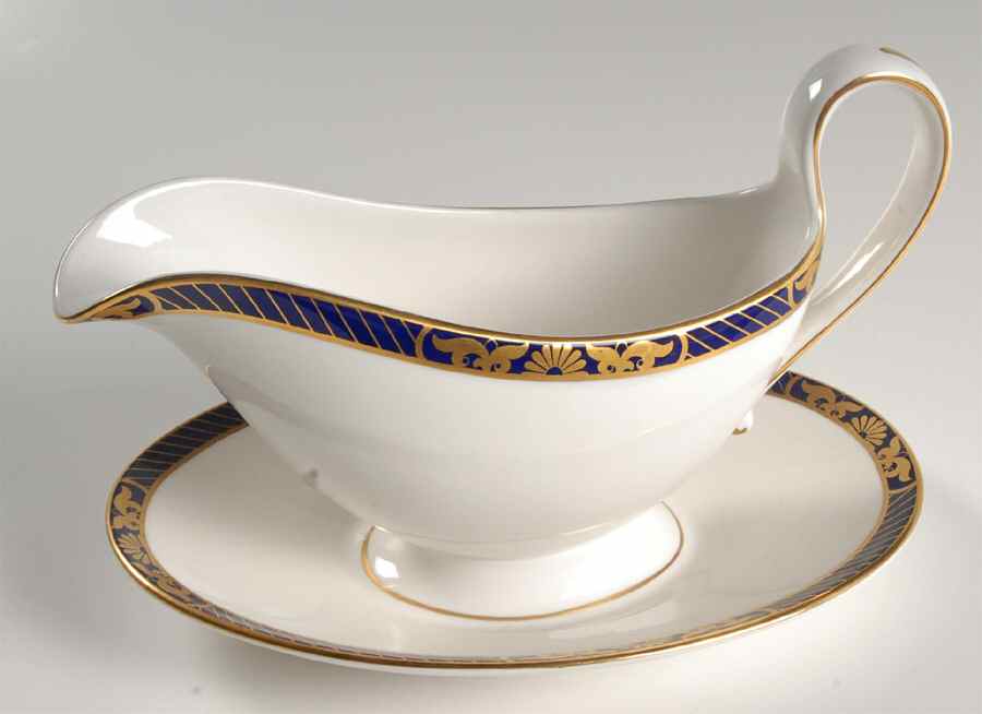 Envoy Gravy Boat with Attached Underplate by Spode-1