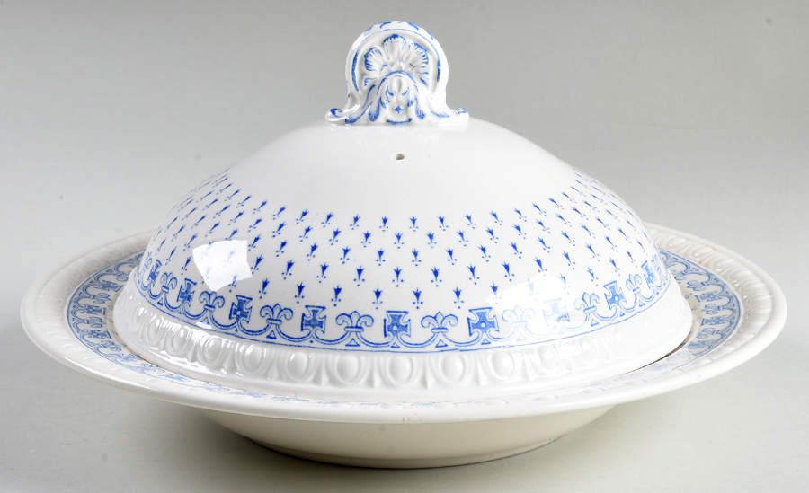 Ermine Blue Muffin Dish & Lid by Spode-1