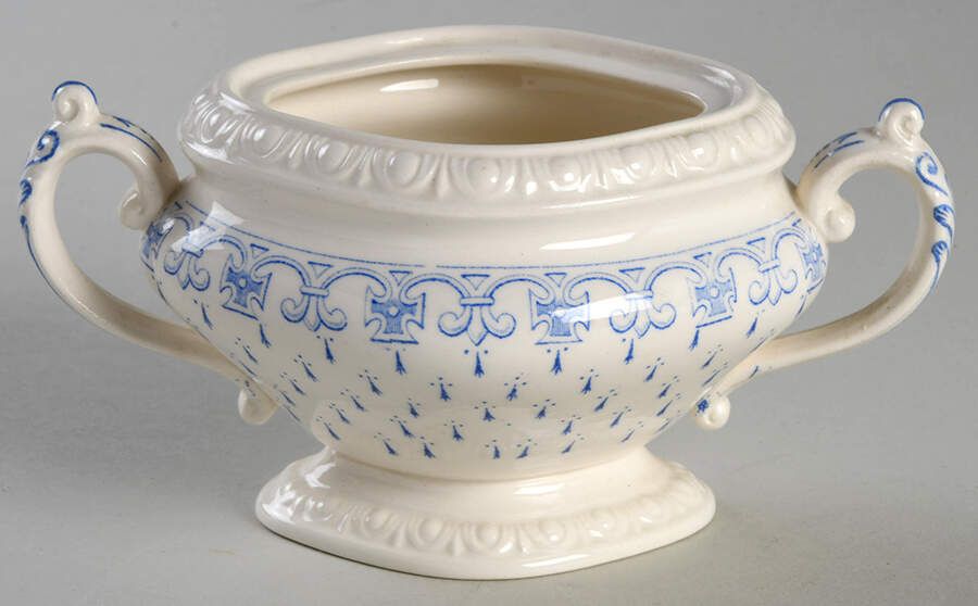 Ermine Blue Mini Sugar Bowl No Lid by Spode-1