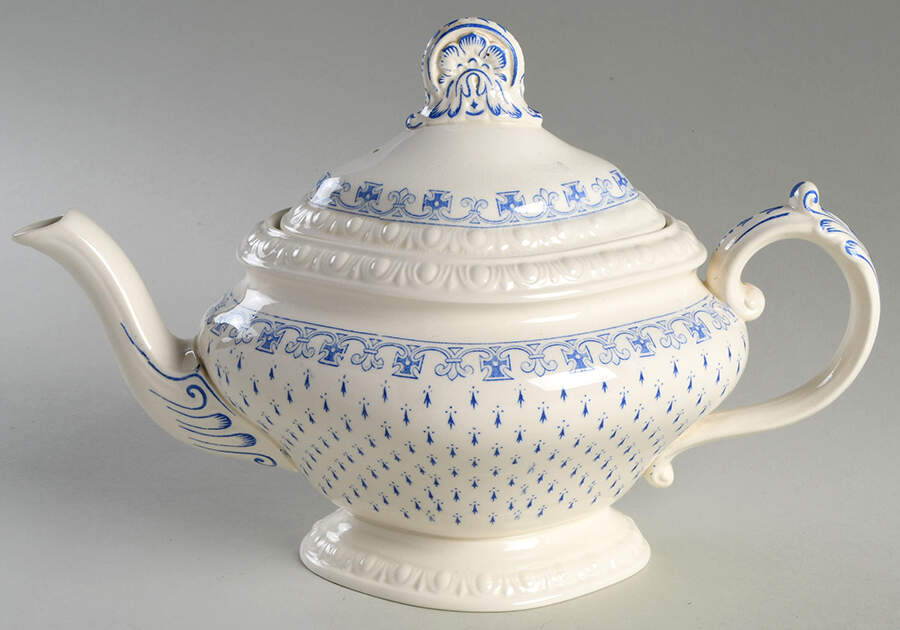 Ermine Blue Teapot & Lid by Spode-1