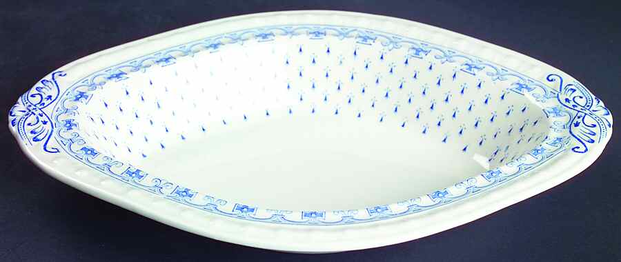 Ermine Blue 9" Oval Vegetable Bowl by Spode-1