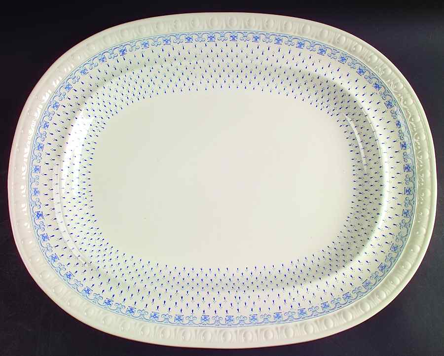 Ermine Blue 17" Oval Serving Platter by Spode-1