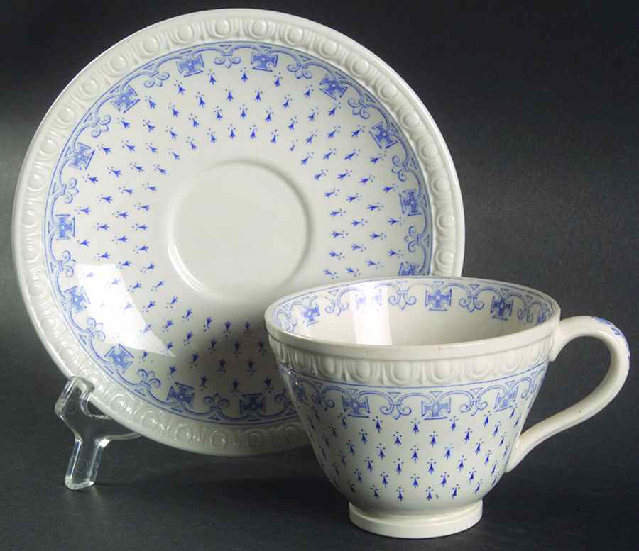 Ermine Blue Footed Cup & Saucer Set by Spode-1