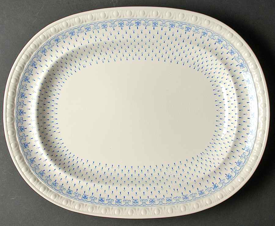 Ermine Blue 15" Oval Serving Platter by Spode-1