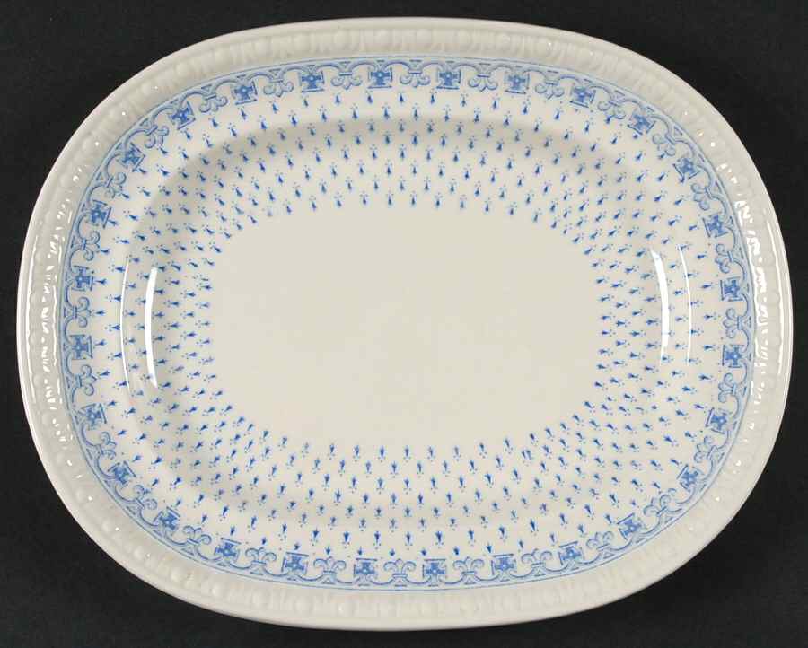 Ermine Blue 11" Oval Serving Platter by Spode-1