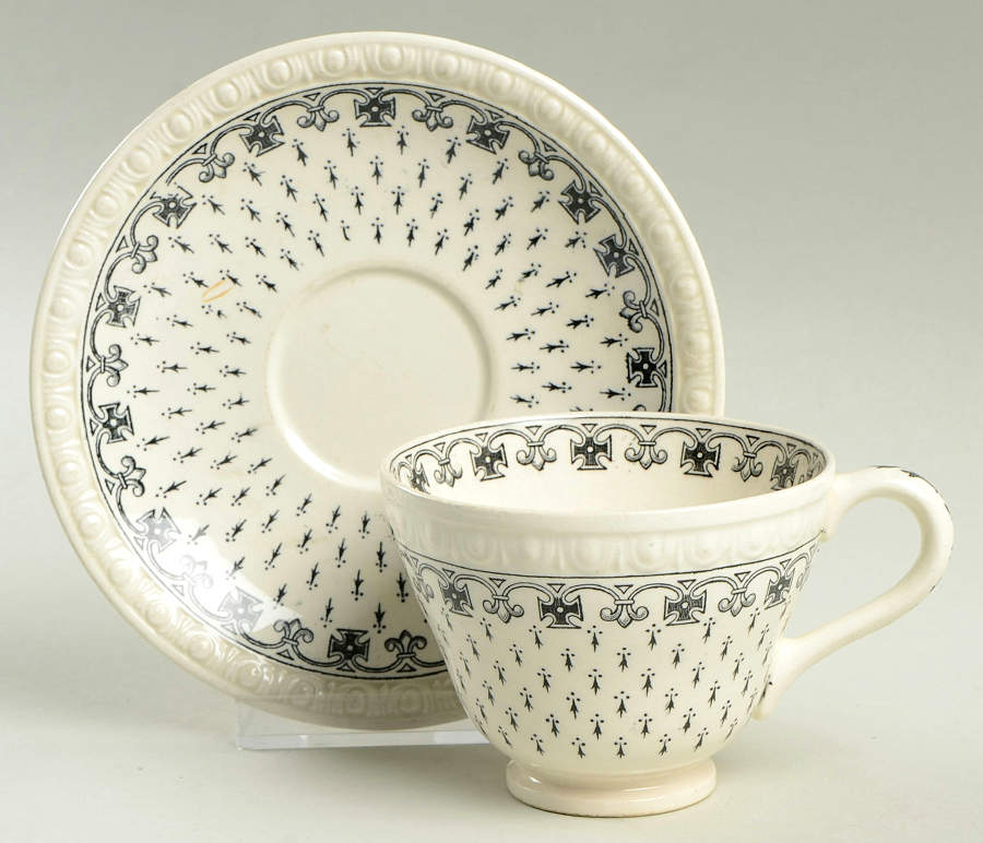 Ermine Black Footed Cup & Saucer Set by Spode-1