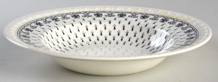 Ermine Black Rim Soup Bowl by Spode-1