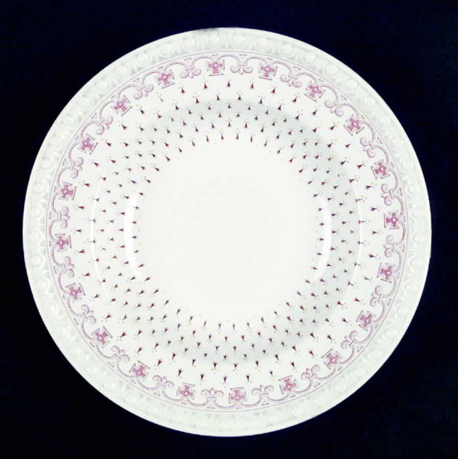 Ermine Red Rim Soup Bowl by Spode-1