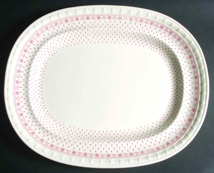 Ermine Red 17" Oval Serving Platter by Spode-1