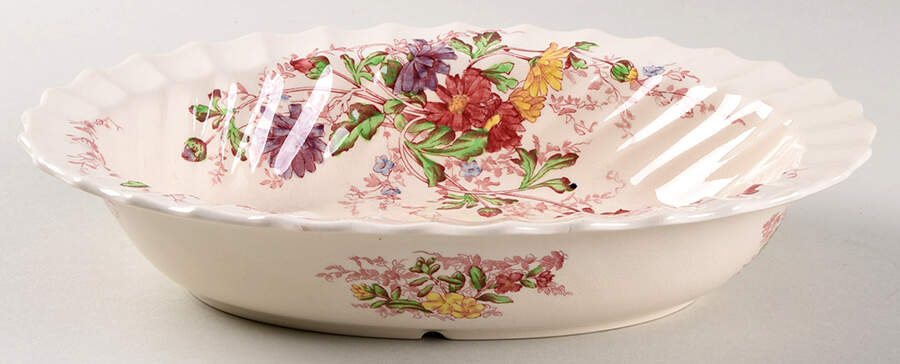 Fairy Dell 9" Oval Vegetable Bowl by Spode-1