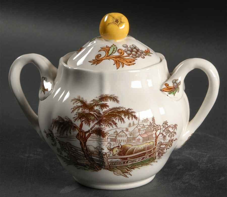 Fair Haven (No Trim) Sugar Bowl & Lid by Spode-1