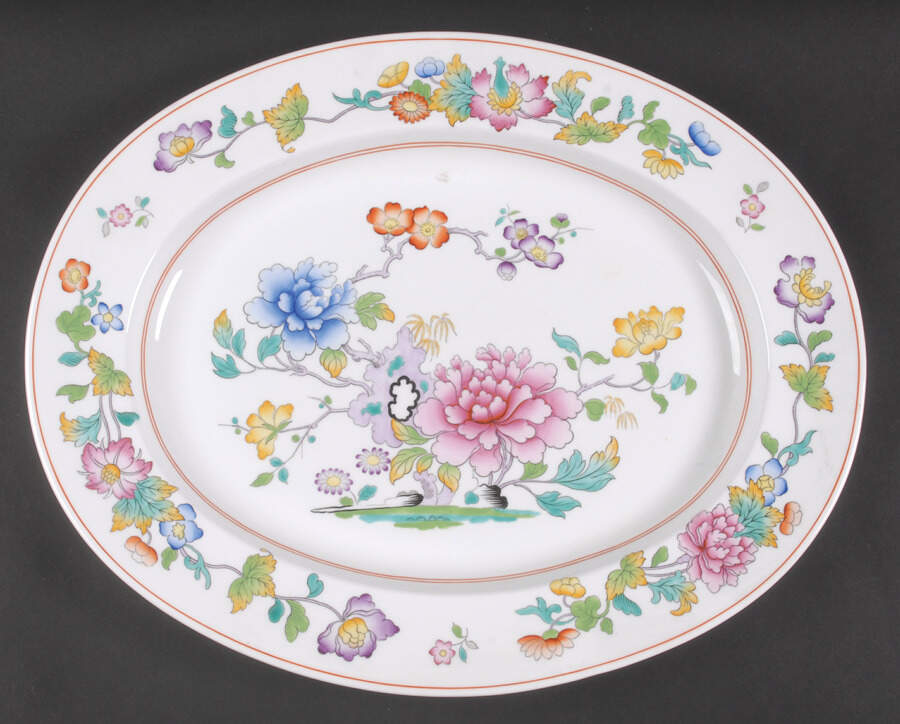 Famille Rose 16" Oval Serving Platter by Spode-1