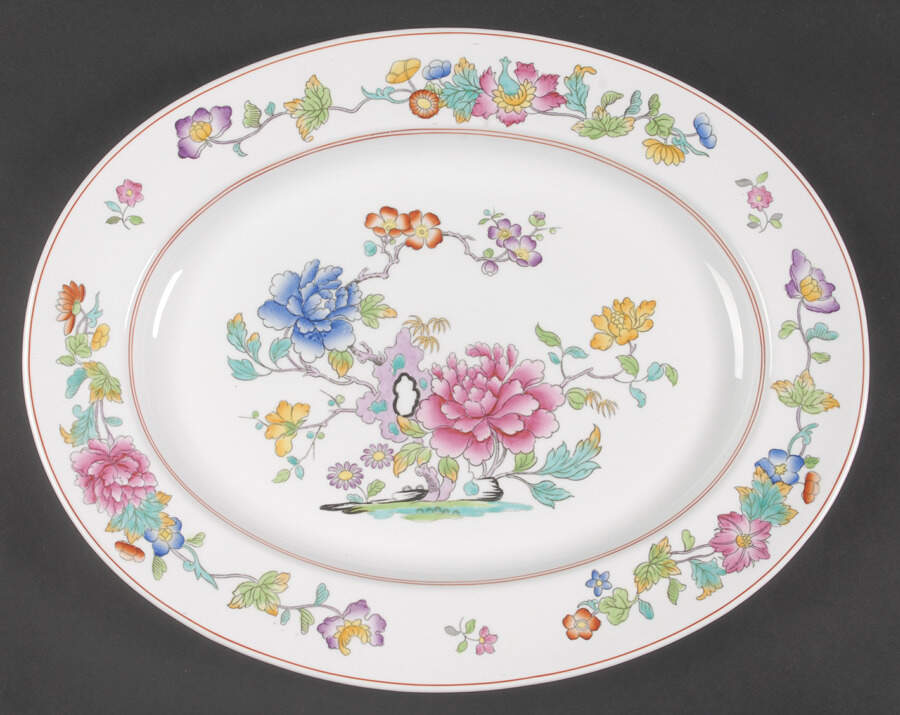 Famille Rose 14" Oval Serving Platter by Spode-1