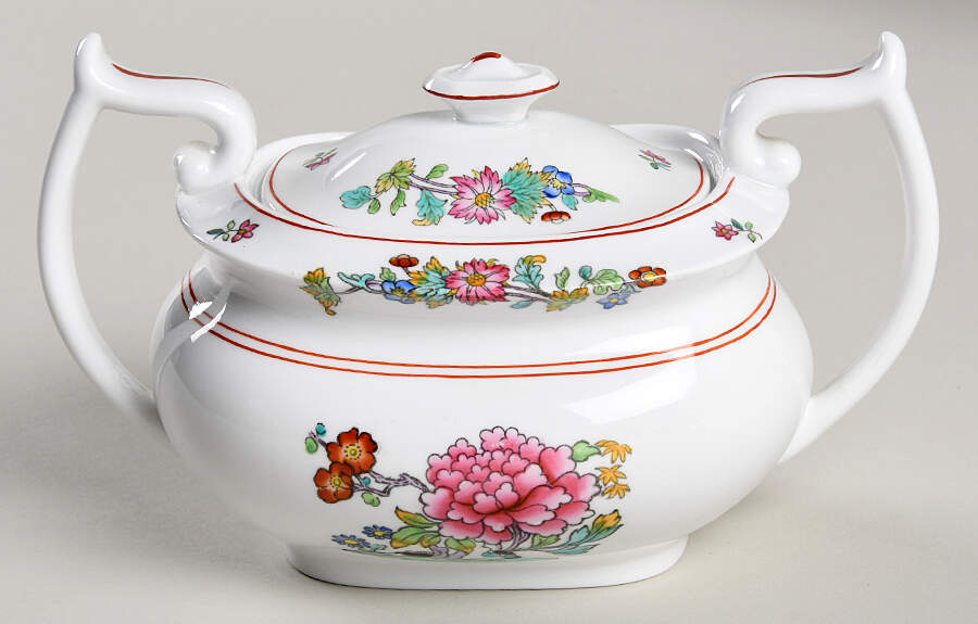Famille Rose Sugar Bowl & Lid by Spode-1
