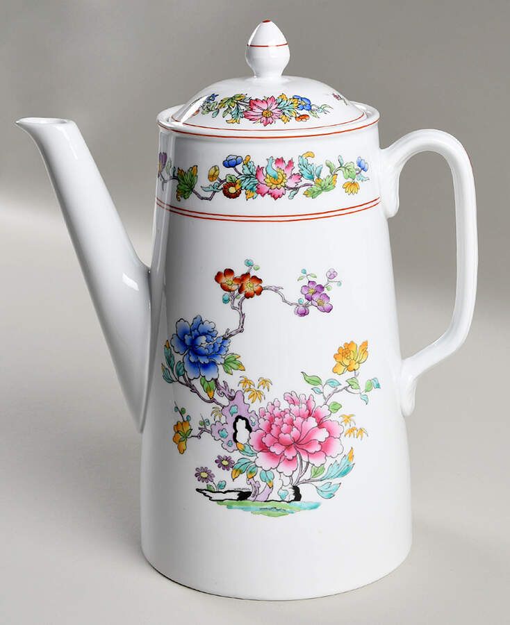 Famille Rose Coffee Pot & Lid by Spode-1