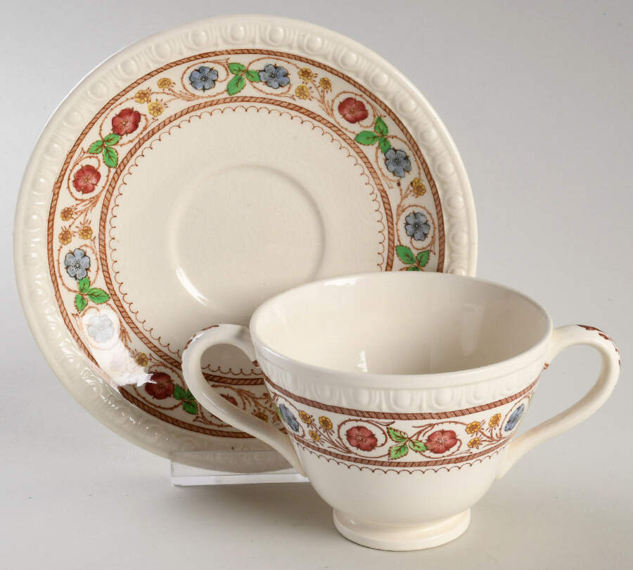 Firenze Footed Bouillon Cup & Saucer by Spode-1