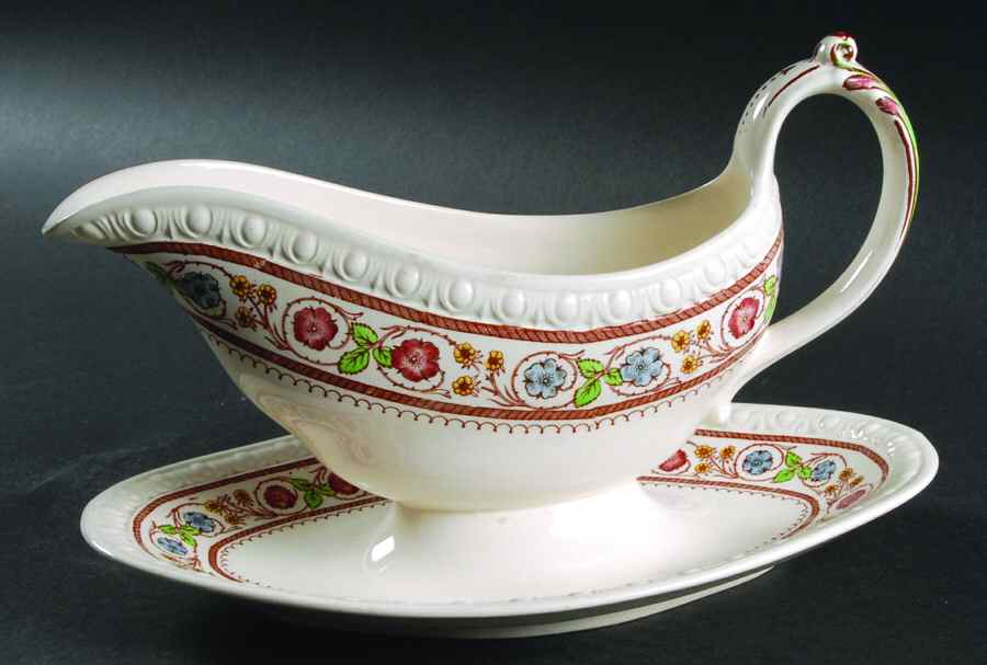 Firenze Gravy Boat with Attached Underplate by Spode-1
