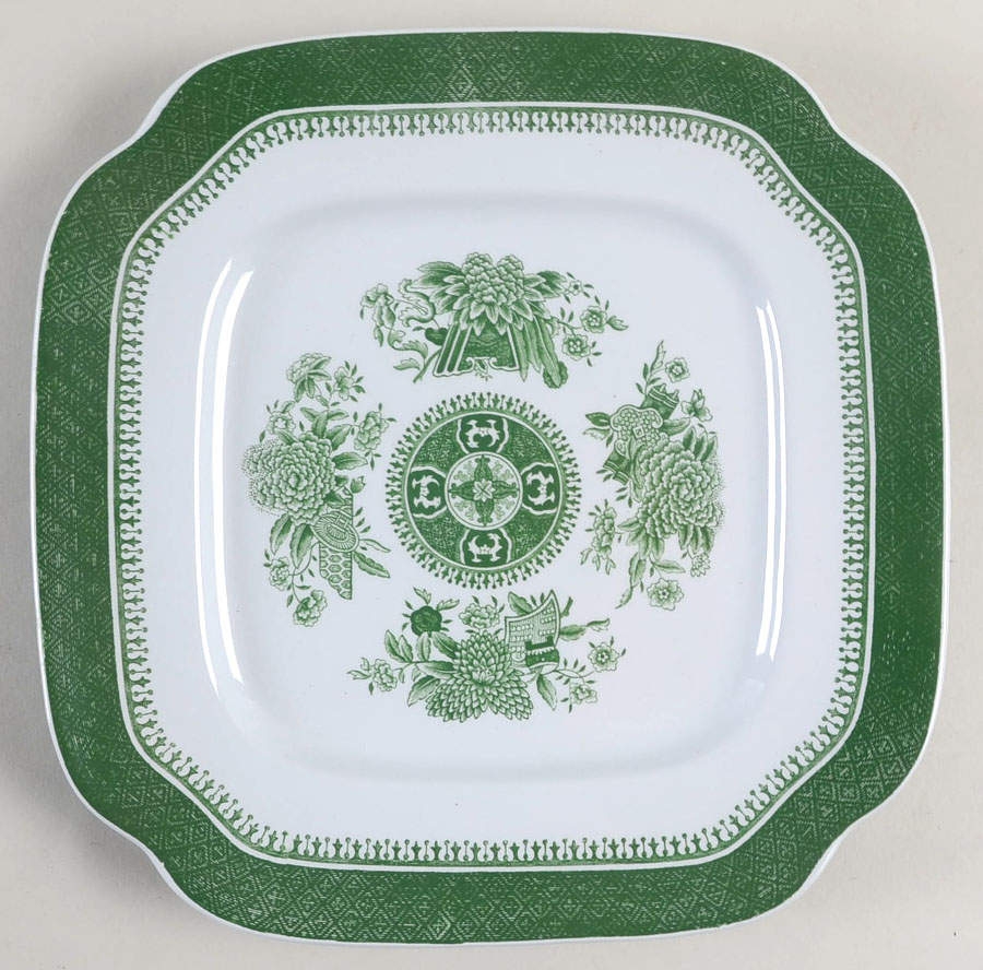 Fitzhugh Green Square Salad Plate by Spode-1