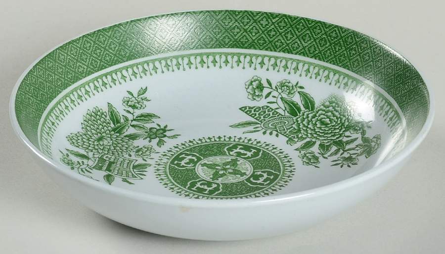 Fitzhugh Green Saucer for Canton Shape Footed Cup by Spode-1